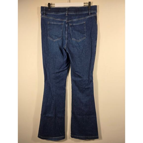 SPANX WearEver Flare Jeans Authentic Blue XL Bell Bottom Bootcut Pull On Denim - Picture 4 of 10